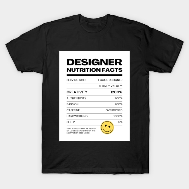 Designer Facts T-Shirt by Jay Bird The Nerd